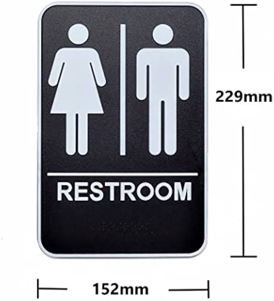 Bsign - Targa per bagno con ADA - Targa per porta del bagno - Targa per bagno per tutti i generi - Targa in acrilico per tutti i generi - Italia