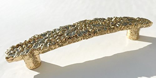 Heavy Pewter 5" Drawer Or Cabinet Pull - Gold Grapes Design (Pack Of 4) #TOP1