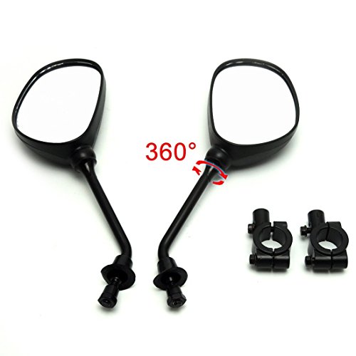 Okstno 360 Degree Rotation Rearview Mirror Bracket Holder Clamp W/ 7/8" Handlebar Mount 8Mm Adaptor For Polaris Line Of Atvs Dirt Motor Bike Cruiser Chopper #TOP2