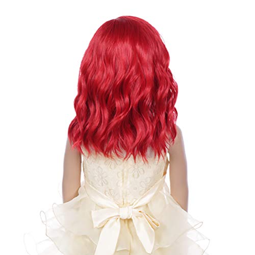 Duduwig Kids Red Wig Short Wavy Curly Bob Wigs Synthetic Hair Wigs For Halloween Costume Cosplay (Red) #TOP3