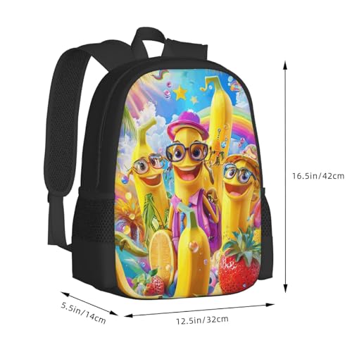 Cute Cartoon Banana Backpacks Fashion Casual Backpack with Fun Graphic Cartoon Print 16.5" for Hiking Commuting2