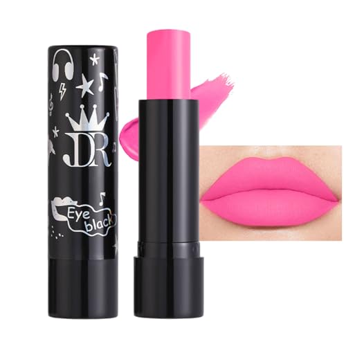 Hot Pink Lipstick, Vivid Pink Lip Stick for Women Long Lasting, Matte Highly Pigmented Full-Coverage Waterproof Smudge-proof Non-Sticky Tinted Lip Balm, Gift for Girls & Women