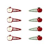 8 horquillas para el pelo de manzana, bonitos pasadores de pelo de estrella para mujer, accesorios para el cabello de manzana Kawaii Y2K