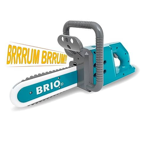 Tronçonneuse enfant BRIO Builder 34602 avec chaîne rotative et gâchette mécanique