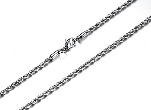 Vnox Stainless Steel French Rope Chain Necklace, 3Mm Set Of 4 #TOP1