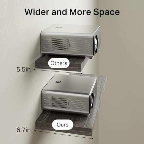 BAYKA Floating Shelves, Wall Mounted Rustic Wood Shelves for Bathroom, Bedroom, Living Room, Kitchen,Small Hanging Shelf for Books/Storage/Room Decor with 22lbs Capacity (Grey, Set of 3, 15.7in)