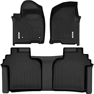 OEDRO Floor Mats Compatible for 2019-2023 Chevrolet Silverado 1500/GMC Sierra 1500 & 2020-2023 Chevy Silverado/GMC Sierra 2500HD/3500HD Crew Cab with Rear Underseat Storage Box, Front Bucket Seating