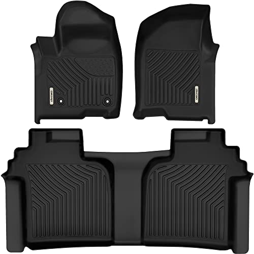 OEDRO Floor Mats Compatible for 2019-2023 Chevrolet Silverado 1500/GMC Sierra 1500 & 2020-2023 Chevy Silverado/GMC Sierra 2500HD/3500HD Crew Cab with Rear Underseat Storage Box, Front Bucket Seating