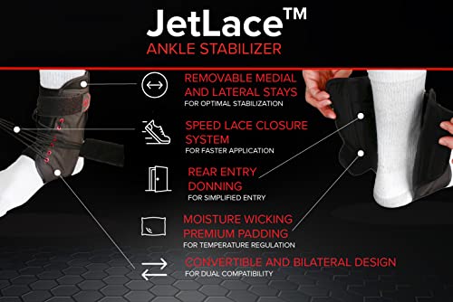 Thrive Orthopedics Jetlace Ankle Brace With Speedlace Bungee Closure, Breathable Premium Adjustable Ankle Wrap For Athletes, Injuries And Overall Ankle Support (Small) #TOP1