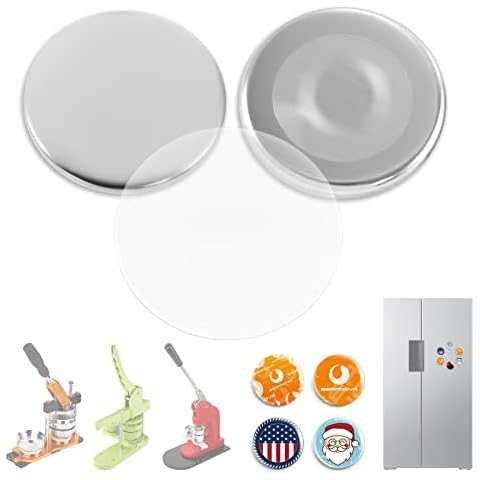 BEAMNOVA 100 Sets of Metal Button Parts Supplies Fridge Magnet 32mm / 1.26 in (Approx. 1-1/4 inch) for Button Maker Machine DIY Round Pin Maker, Supplies Only, Machine NOT Included Cover