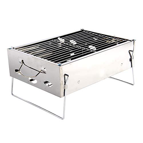 MUHONG Charcoal Barbecuesframe Stainless Steel Collapsible Portable Freestanding Outdoor Camping Barbecue Grill
