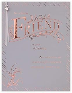 Clintons: Gold Text on Grey Birthday Card for Her, Friend Birthday Card, Open Birthday Card, Birthday Card for Ladies, Special Friend Birthday Card, 149x195mm 1163909 multi