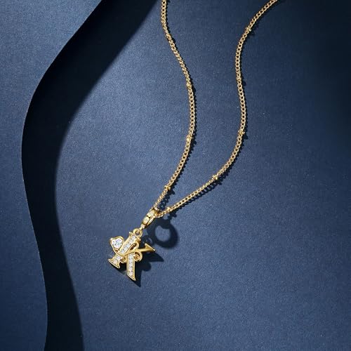 TIZU Initial Necklaces for Women - Dainty 14K Gold Plated Letter Pendant Trendy Personalized Initial A-Z Necklaces Jewelry Gift2