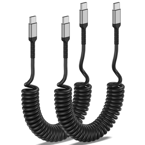 ADILIFT USB C spiraalkabel, USB C naar USB C kabel, kort