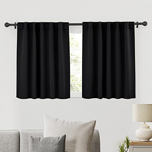RYB HOME Bathroom Curtains Blackout - Thermal Insulating Privacy Small Window Curtains Short for...
