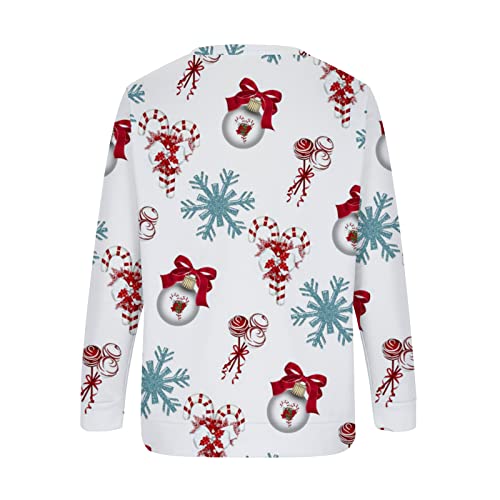 Teen Girls Christmas Sweatshirts For Women Long Sleeve Holiday Party Shirt Tops Fall Funny Cute Crewneck Xmas Sweaters #TOP4