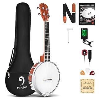 Banjo 4 Cordes Banjolele Banjolele 23 Pouces Portable Voyage Concert Banjo pour Débutant Adultes by Vangoa - Les Beatles, Paul McCartney, John Lennon, RIngo Starr, George Harrison