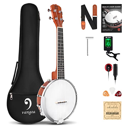 Banjo 4 Cordes Banjolele Banjolele 23 Pouces Portable Voyage Concert Banjo pour Débutant Adultes by Vangoa - Les Beatles, Paul McCartney, John Lennon, RIngo Starr, George Harrison Banjo 4 Cordes Banjolele Banjolele 23 Pouces Portable Voyage Concert Banjo pour Débutant Adultes by Vangoa