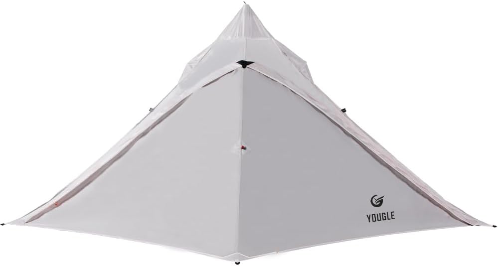 YOUGLE 2-3 Person Camping Teepee Tent 4 Season Rainproof & Wind-Proof Pyramid Tents for Camping, Hiking, Backpacking, Family, Instant Setup