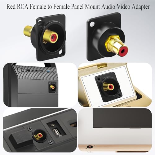 Conector RCA hembra a hembra para montaje en panel miniatura 4