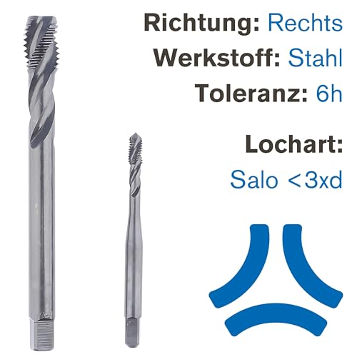 GSR PROFI Maschinen-Gewindebohrer M3, Form C, RSP 35°, HSSE Metallbohrer/VAP, Bessere Haftung für Schneidöl, Gewindeschneider für Edelstahl, Profi Gewindeschneider Sackloch