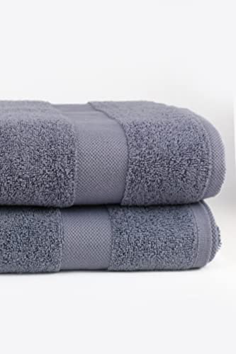 Taka Fabrics 2 Pieces Wave Collection Ultra Soft and Highly Absorbent 100% Turkish Cotton Towels Bath, Hand