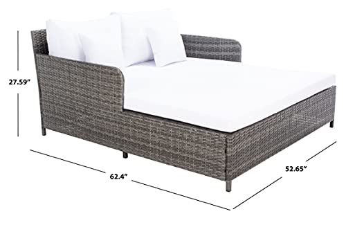 Safavieh PAT7500C Outdoor Collection Cadeo Grey Brown/White Cushion Daybed Pat7500C thumb #1