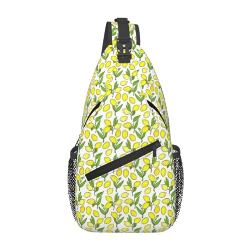Yellow Fresh Lemons Stylish Men'S Messenger Bag - Durable Polyester, Huge Capacity & Adjustable Strap