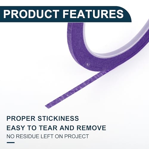 Image of Painters Tape Medium Tack Easy Removal Masking Master Tape Purple 5 Pcs 0.2cm /0.25cm /0.3cm /0.4cm /0.6cm x 25m
