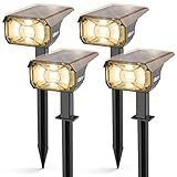 LEREKAM Solar Spot Lights Outdoor Landscape Lights, 40 LEDs Landscape Spotlights Outdoor Waterproof Auto On/Off Solar Garden Light, Outdoor Solar Light for Yard Palm Trees Driveway Patio Pool