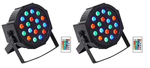 (2) Rockville Battery PAR 50 Rechargeable LED DMX DJ Club Wash Up-Lights+Remote