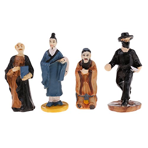 KESOTO Resina Gánster Sacerdote Taoísta Sacerdote Confucio Modelos Miniaturas Escultura