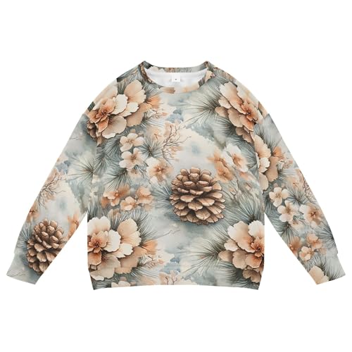 JUNZAN Spring Flowers Maine White Pine Cone Kids Boys Hoodie Sweatshirt Long Sleeve Kids Hoodies Boys Sports 4T