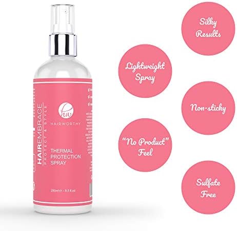 Hairworthy Hairembrace Heat Protection Spray for Thermal Styling. Restore Shine to your Hair, Anti-Frizz, Protect & Style.
