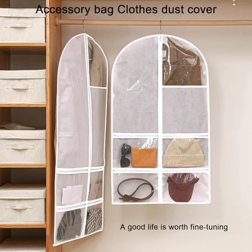 Garmet Bags Travel Hanging, Garment Bags with Small Object Storage Compartment, Viewing Window, Suitable for Jackets, Shirts, Coats(60x120cm/24x47in)3