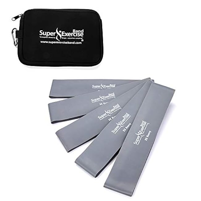 USA 14 x 3 Extra Long Latex Free Mini Loop Bands in 3, 5, 10 Pack Sets. 10 Strengths for Resistance Training, Stretching, Yoga, Toning. Plus an Exclusive iPhone App and E-Book.