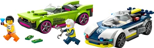 City Inseguimento della Macchina da Corsa, Set con 2 Modellini di Auto da Costruire della Polizia, Giocattolo per Bambini e Bambine da 6 Anni in su con Veicolo di Emergenza e 2 Minifigure 60415 - Lego - Immagine 8