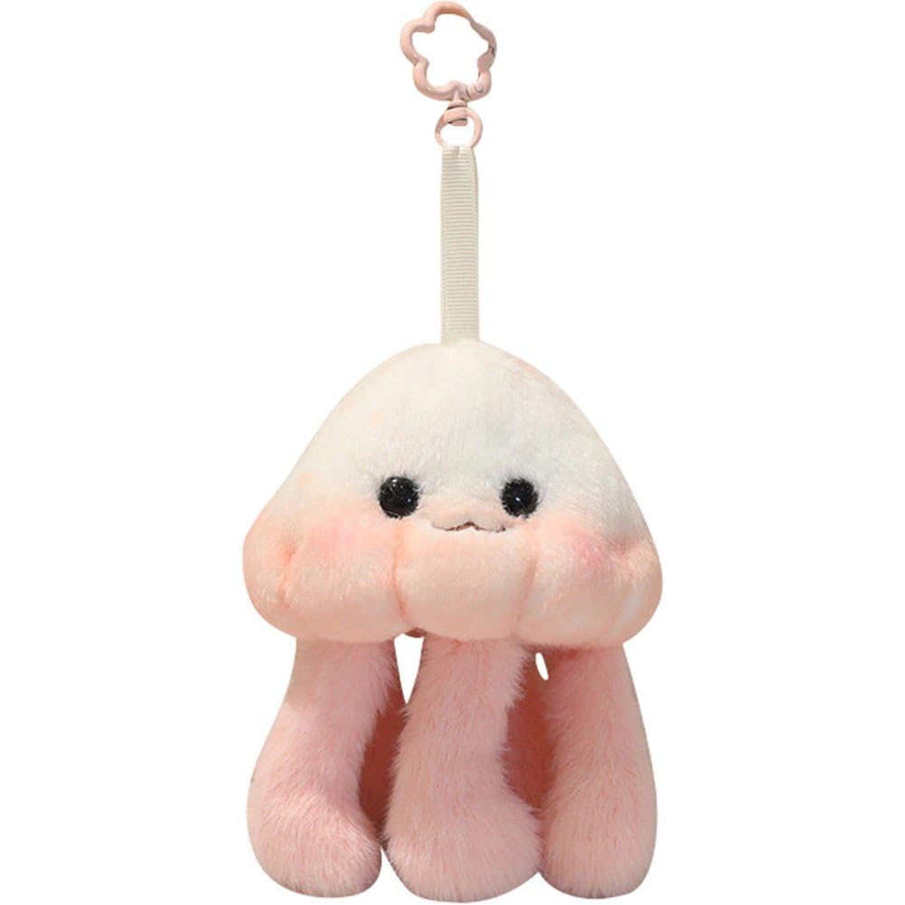 Sofezdo Kawaii Jellyfish Plush Keychain Lovely Ocean Animal Stuffed Jellyfish Keychain Pendant Small Hanging Ornaments Bag Charm for Women