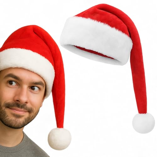 MIJOMA Weihnachtsmütze Rot 70cm Zipfel – Nikolausmütze Unisex für...