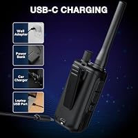 BAOFENG GT-5R Mini 5W Dualband-Handfunkgerät, kabellose App-Programmierung, 999 Kanäle, Dual-PTT, USB-C-Aufladung, Airband-/FM-Empfänger, tragbares Taschen-Walkie-Talkie (3 Packungen, Grau) – Ansicht 6