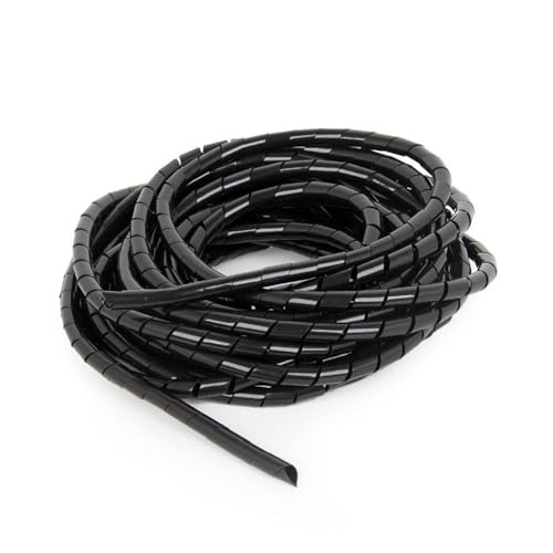 Gembird Spiral-Kabelschutz 12 mm – 10m, Flexibler und langlebiger Kabel-Organizer für Büro und Zuhause, Schwarz - Sorgt für Ordnung und Schutz Ihrer Kabel