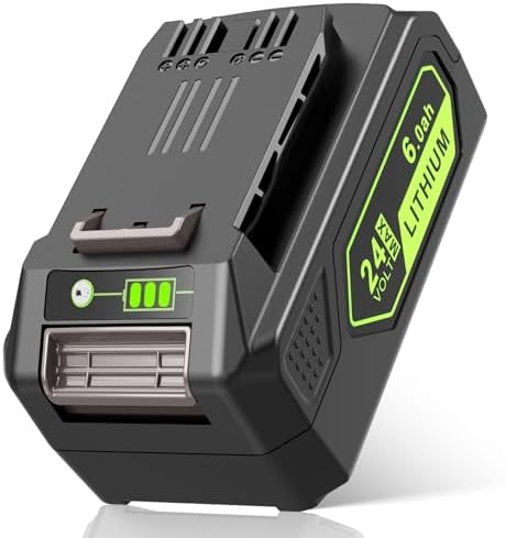 ARyee 24V 6.0Ah Replacement for Greenworks 24v Battery 29842 29852 BAG709 LB24A020 Lithium ion Lawn Mower Weed Blower Battery