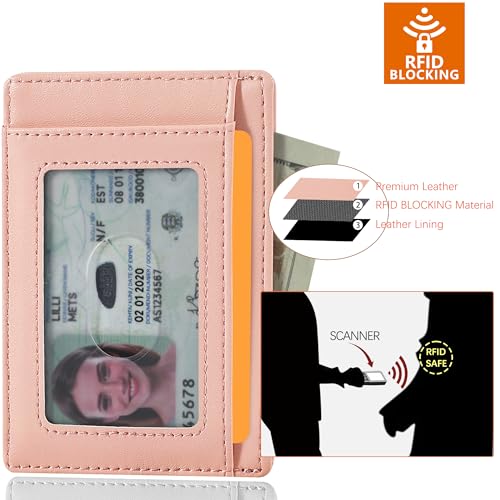Image of Travelambo Slim Wallet Front Pocket Minimalist Leather RFID Blocking Medium Size