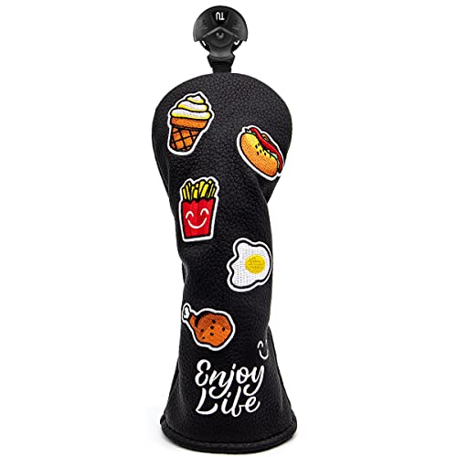 Rotatable #2 3 4 5 6 Ut Golf Hybrid/Rescue Head Cover Headcover Black, Funny Hamburgers