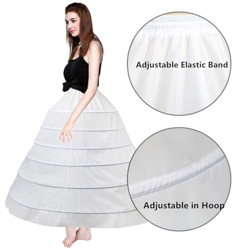 Full Shape 6 Hoop Skirt Ball Gown Petticoat Underskirt Slip for Wedding Dress3