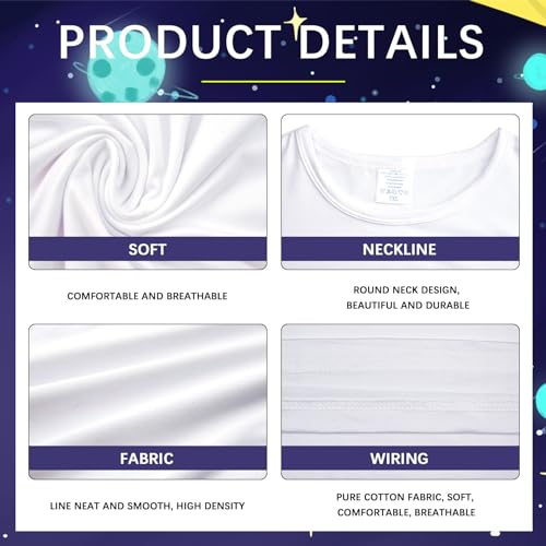 OKBA 5 PCS Sublimation t Shirts Blanks Polyester Shirts Short Sleeves White t-Shirt for Kids Children4