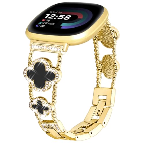 Shesyuki Bling Watch Band Bracelet Compatible with Fitbit Versa 4/Versa 3/Fitbit Sense 2/Sense...