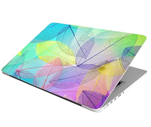 Image of Full Laptop Skin Stickers HD Quality Sticker for Laptops Upto 15.6 inch (Dustproof|Waterproof|Scratchproof|Reusable) - BL Leaf FL RON1