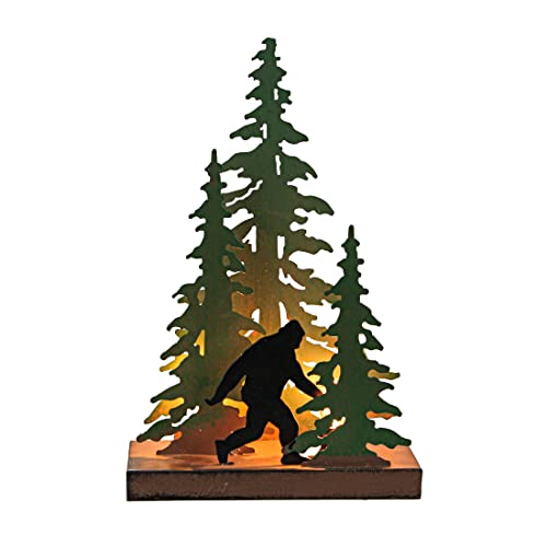 Zeckos 12.25-Inch High Rustic Metal Bigfoot Forest Stroll Accent Lamp: