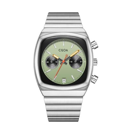 Image of CILOA Mens Watches Chronograph Stainless Steel Waterproof Date Analog Business Fashion Wristwatch for Men